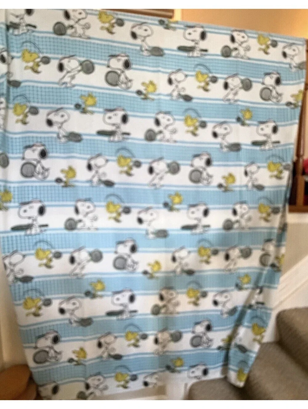 Vintage Tastemaker Peanuts Snoopy Tennis Woodstock Twin Sheet Set 3pc